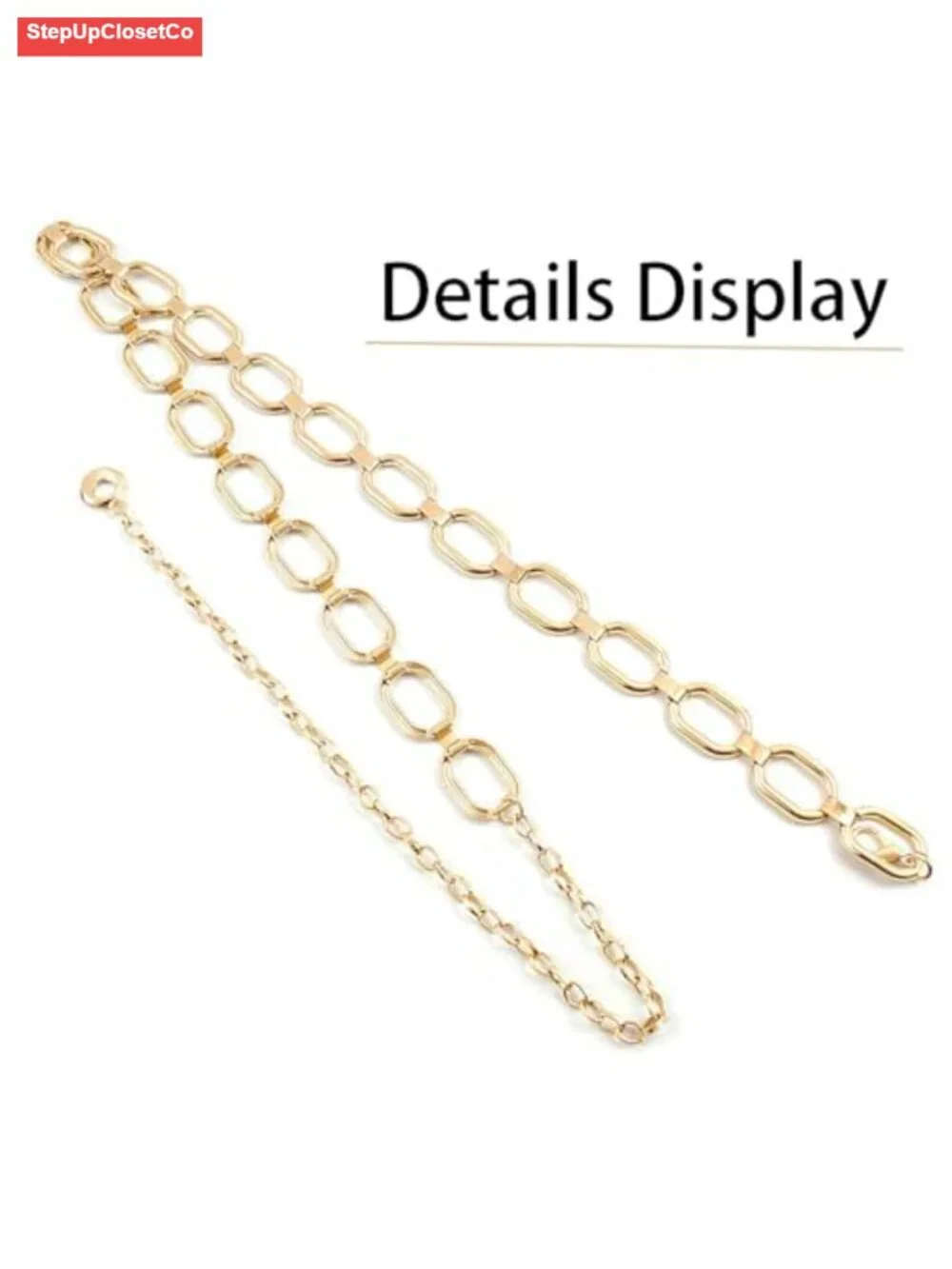 O-Ring Metal Waist Chain Belt for Women Adjustable Gold Belt for Jeans Dress